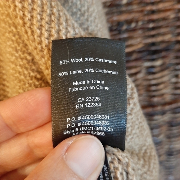 Aritzia Babaton Wool Cashmere Minimalist Grandpa Cardigan Sweater XXS Brown Tan - Picture 7 of 7